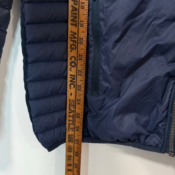 Kuhl Men's Spyfire Hooded Jacket Coat Puffer Quilted Down Fill Navy Blue Medium - Picture 9 of 10